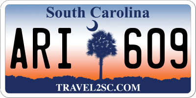 SC license plate ARI609