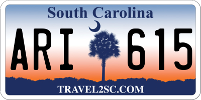 SC license plate ARI615