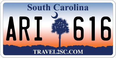 SC license plate ARI616