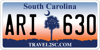 SC license plate ARI630