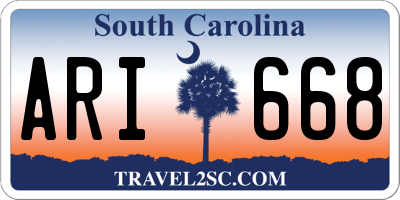 SC license plate ARI668