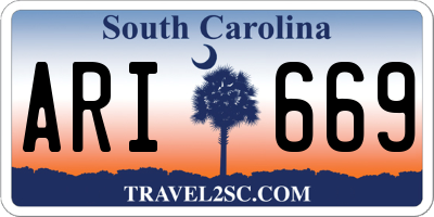 SC license plate ARI669