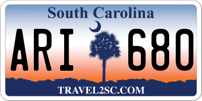 SC license plate ARI680