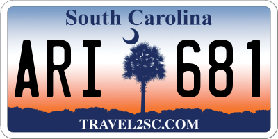 SC license plate ARI681