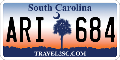 SC license plate ARI684