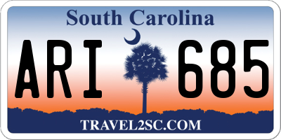SC license plate ARI685