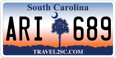 SC license plate ARI689
