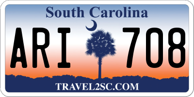 SC license plate ARI708