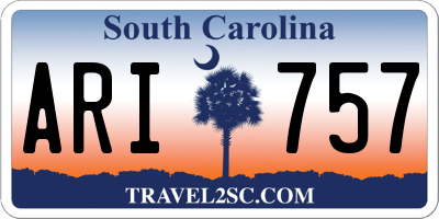 SC license plate ARI757