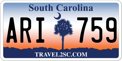 SC license plate ARI759