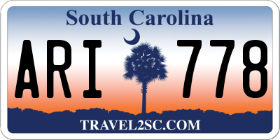 SC license plate ARI778