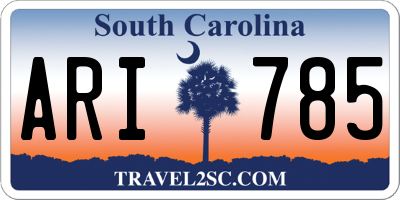 SC license plate ARI785