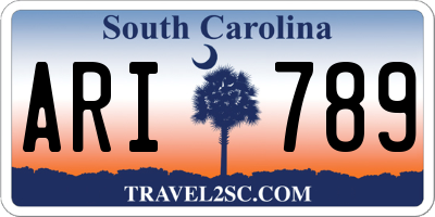 SC license plate ARI789