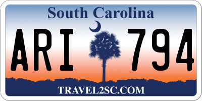 SC license plate ARI794