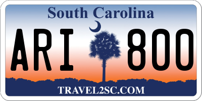 SC license plate ARI800