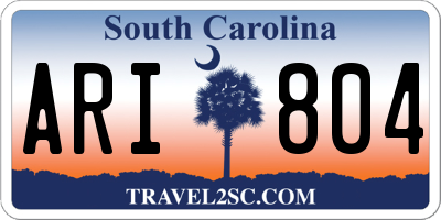 SC license plate ARI804