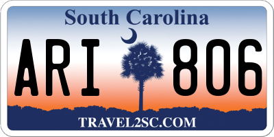 SC license plate ARI806