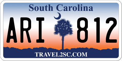 SC license plate ARI812