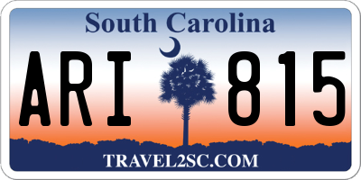 SC license plate ARI815