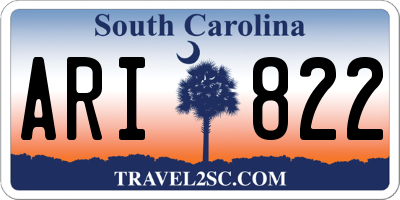 SC license plate ARI822