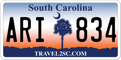 SC license plate ARI834