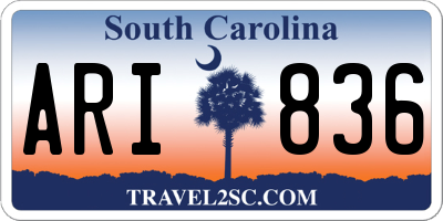 SC license plate ARI836