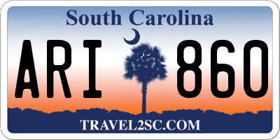 SC license plate ARI860