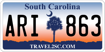SC license plate ARI863