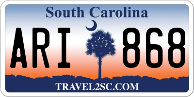SC license plate ARI868