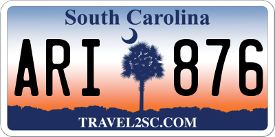 SC license plate ARI876