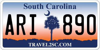 SC license plate ARI890