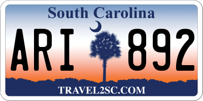 SC license plate ARI892