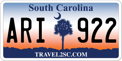 SC license plate ARI922
