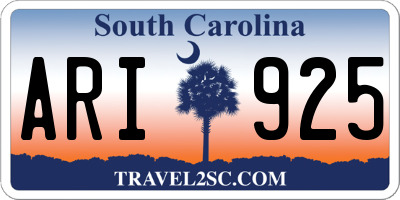 SC license plate ARI925