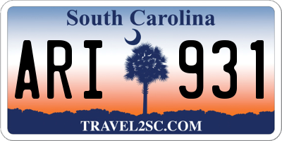 SC license plate ARI931
