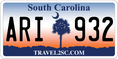 SC license plate ARI932