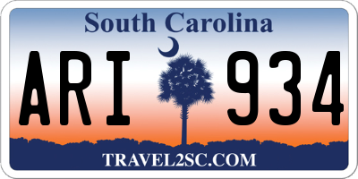 SC license plate ARI934
