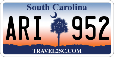 SC license plate ARI952