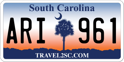 SC license plate ARI961