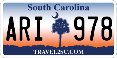 SC license plate ARI978