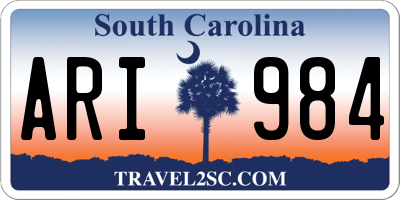 SC license plate ARI984