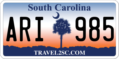 SC license plate ARI985