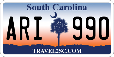 SC license plate ARI990
