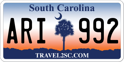 SC license plate ARI992