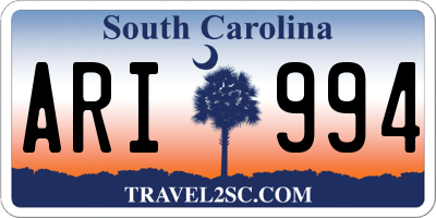 SC license plate ARI994