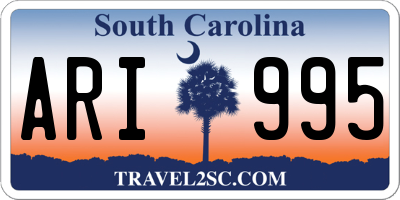 SC license plate ARI995