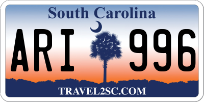 SC license plate ARI996