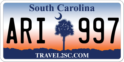 SC license plate ARI997