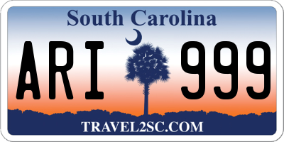 SC license plate ARI999