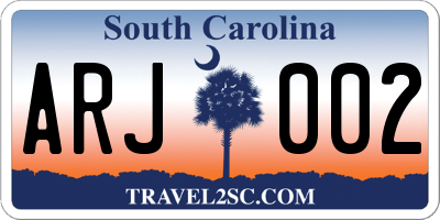 SC license plate ARJ002